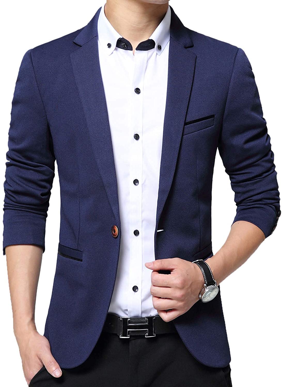 COOFANDY Mens Blazers Slim Fit Stylish Casual Notched Lapel Suit Coat One Button Suit Jacket