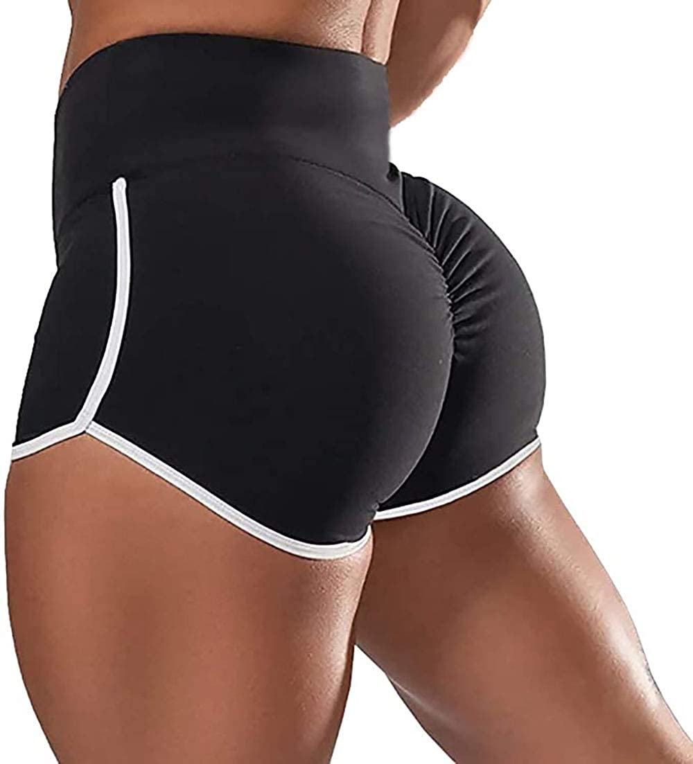 Black Size Medium SEASUM Workout Shorts Women Butt Lifting Yoga High Waist,  New! 