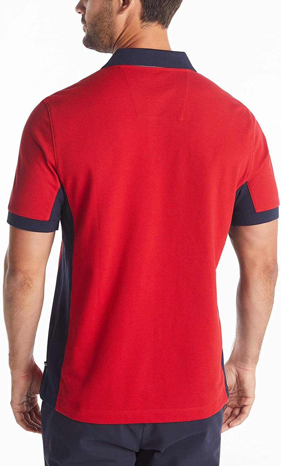 Nautica Men's Short Sleeve Color Block Performance Pique Polo Shirt | eBay