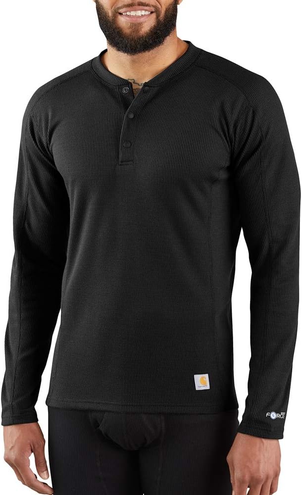 Carhartt Men's Tall Size Force Midweight Classic Henley Thermal Base Layer  Long