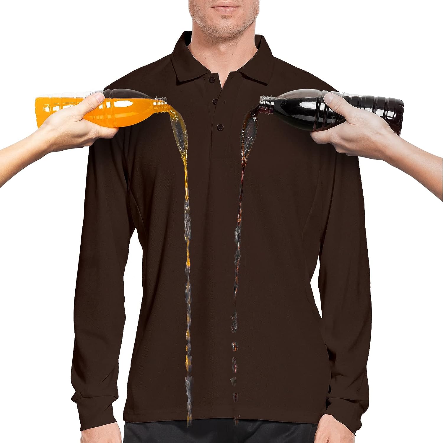 Long Sleeve Shirts for Men UPF 50+ Sun Protection Golf Polo Shirt  Quick-Drying P