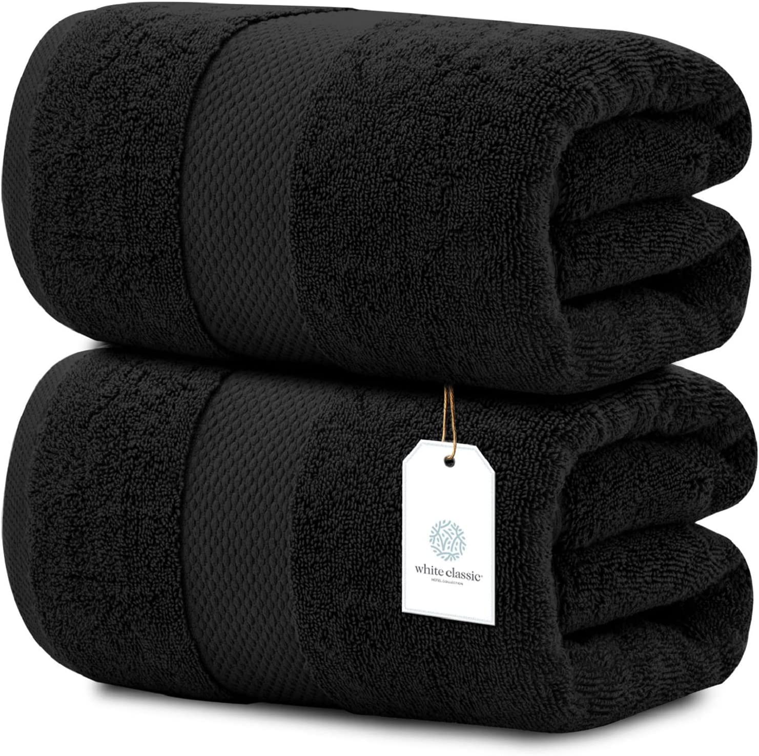 White Classic Luxury Cotton Bath Towels Large -, Highly Absorbent Hotel  spa Collection Bathroom Towel