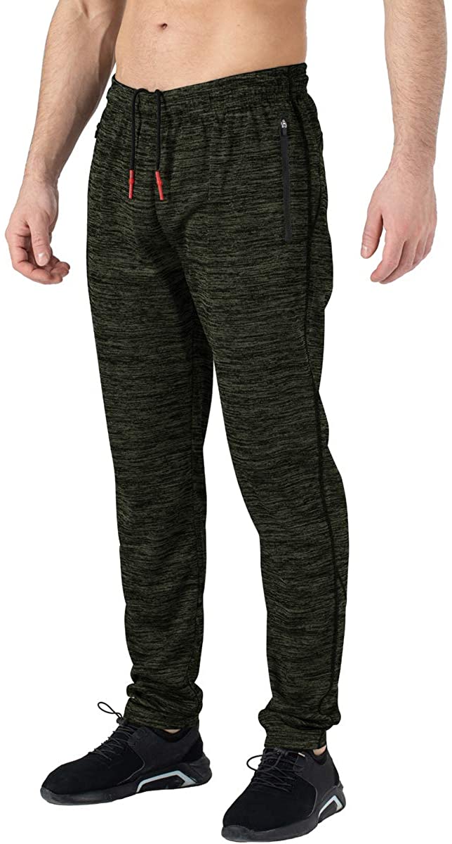 Gopune Men's Gym Jogger Pants Casual Workout Track Pants Running Sweatpants with Zipper Pockets
