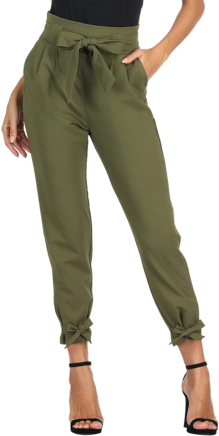 Clearance Pants! KUNPENG Women's Bow Tight Yoga Printed High Waist  Abdominal Lift Buttock Dark Green XL 2023