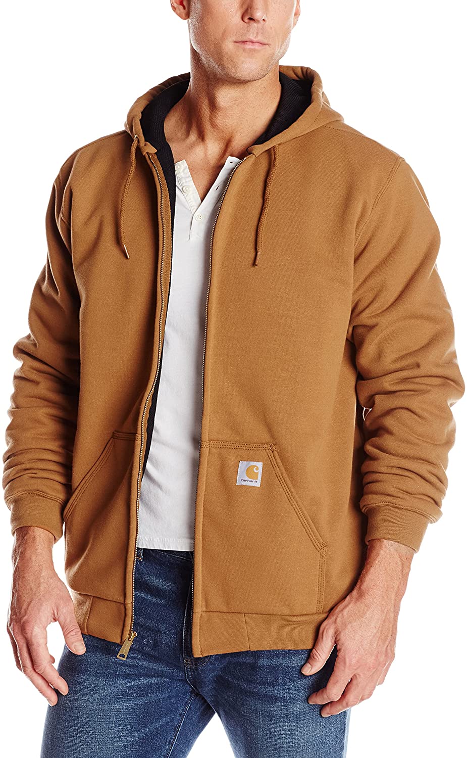 Carhartt Men's Rutland Thermal Lined Zip Front Sweatshirt Hoodie, Carbon  Heather, 3X-Large at  Men's Clothing store