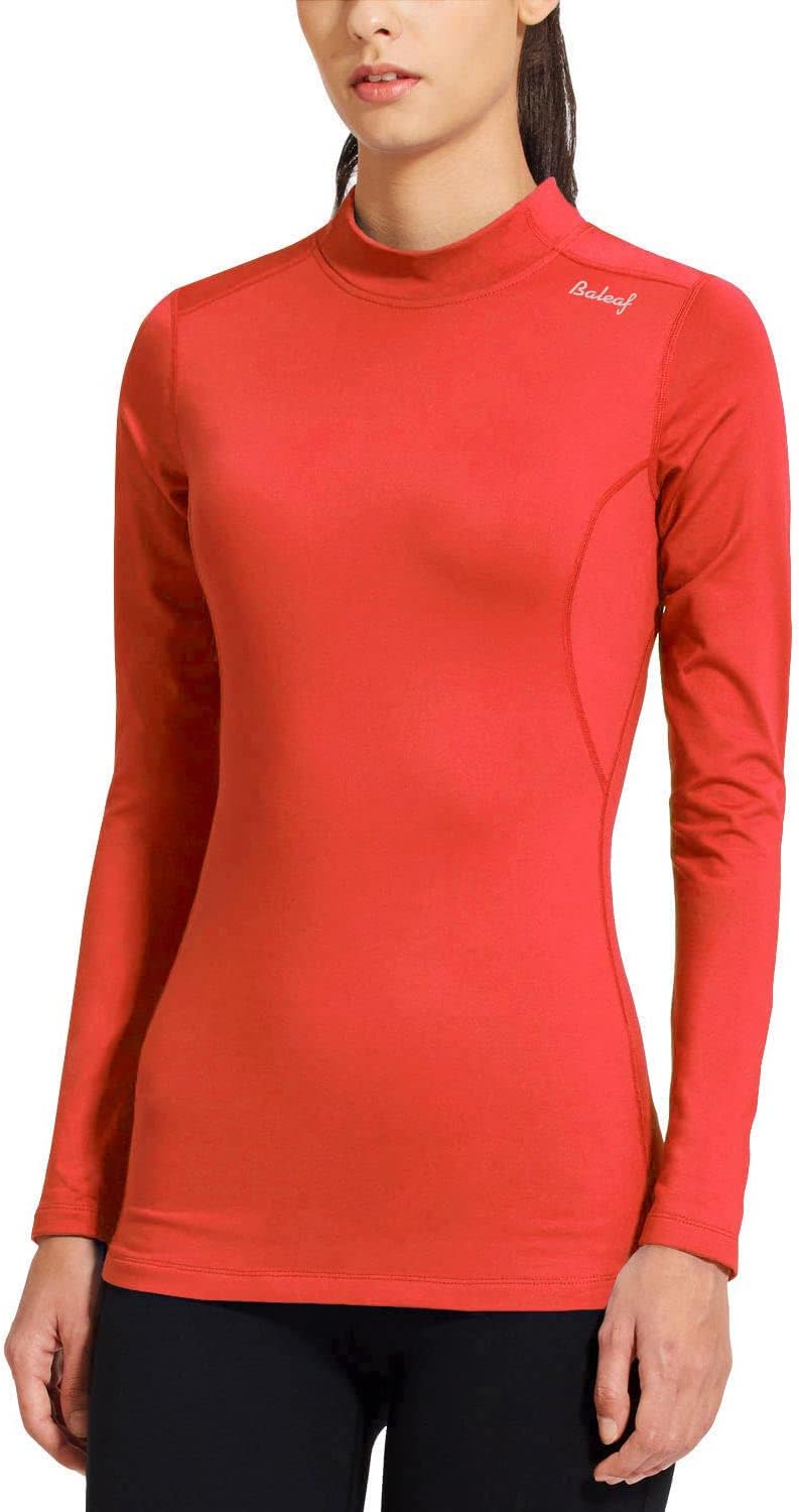 BALEAF Women's Thermal Shirts Long Sleeve Running Workout Fleece Tops Cold  Weath