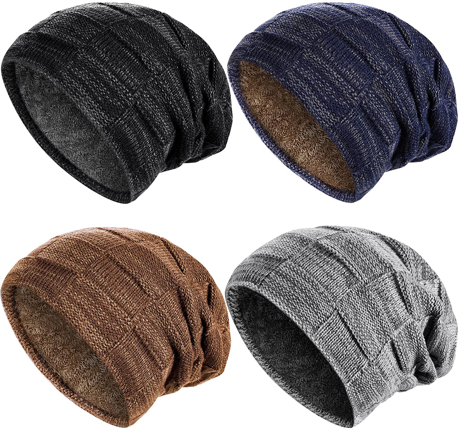 GYIAFJ Warm Knitted Hats Caps Beanie Hat Winter Warm Knitted Wool Men Hat Beanie Slouchy Skull Winter Hats Men