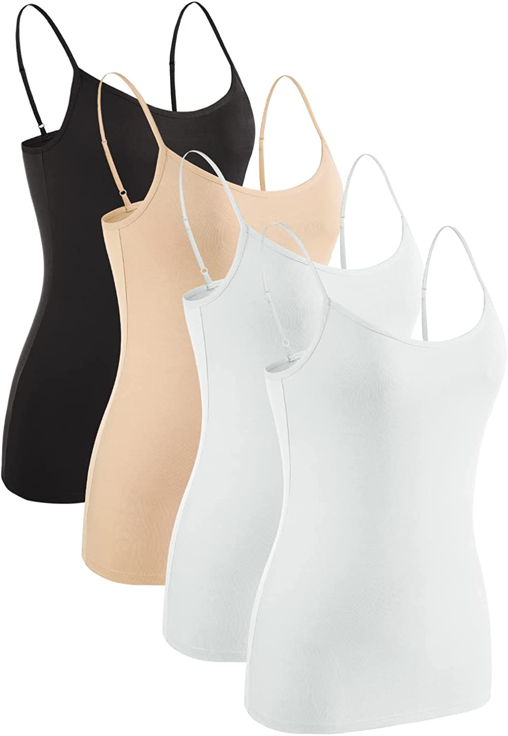 Rosyline Adjustable Camisoles Women Basic Undershirt Spaghetti Strap Tank  Top 4 Pack : : Clothing, Shoes & Accessories