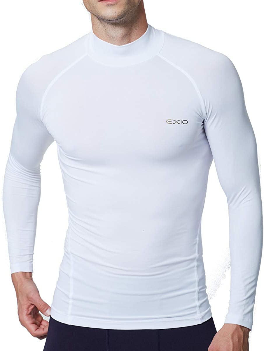 Men's Compression Shirt Mock Cool Dry Base Layer Quick-dry Gym Top Long Sleeved 