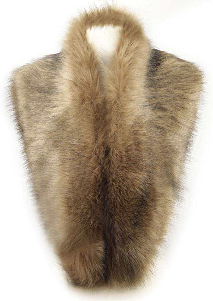 Dikoaina Extra Large Women's Faux Fur Collar for Winter Coat