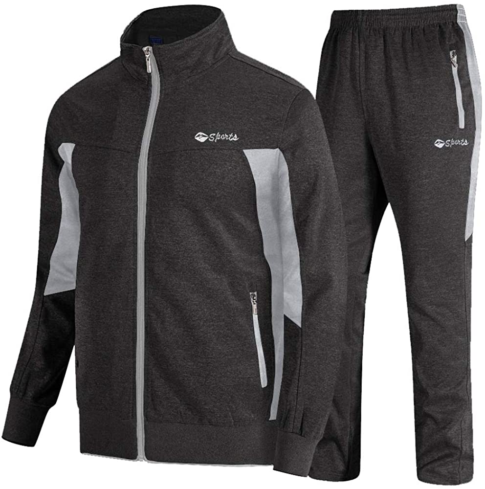 Gopune Mens Athletic Tracksuit Full Zip Warm Jogging Sweat Suits