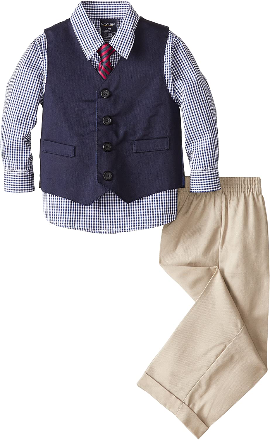 and Bow Ties Vests Pants Nautica Baby Boys 4-Piece Set with Dress Shirts 
