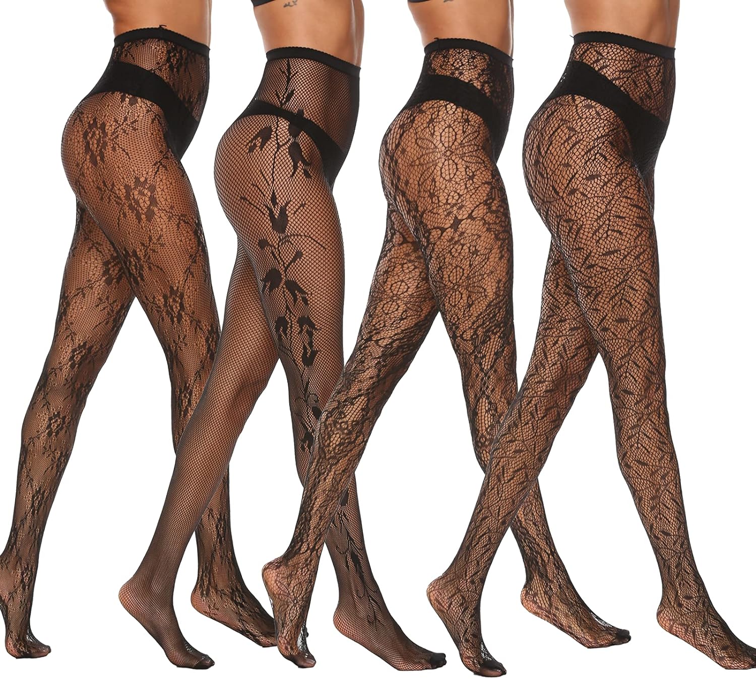 MANZI High Waist Fishnet Stockings Classic Fishnet Tights : :  Clothing, Shoes & Accessories