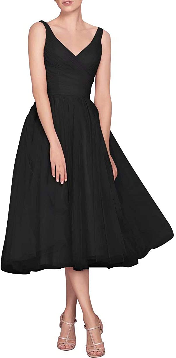 NaXY Women's Tulle Tea Length Bridesmaid Evening Dress | eBay
