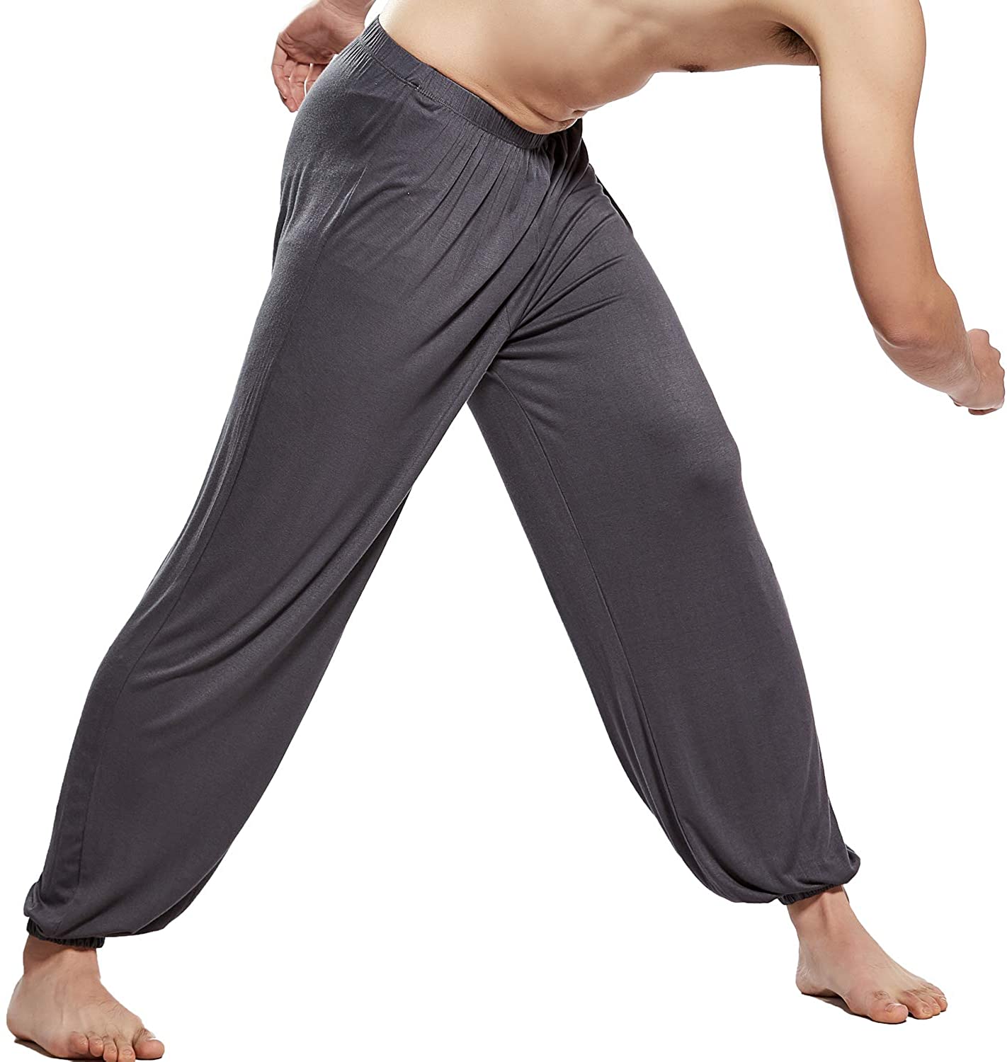 MIZOK Men's Loose Fit Super Soft Spandex Pilates Yoga Pants with ...