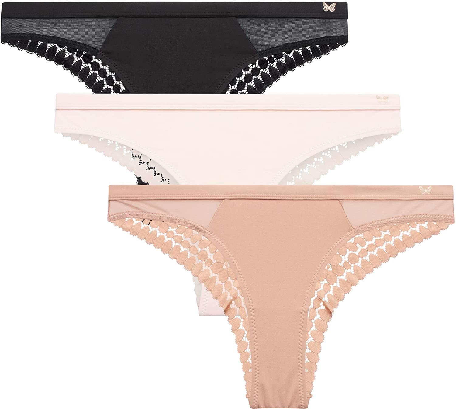 Jessica Simpson Women's Underwear - 6 Pack Microfiber Lace Bikini
