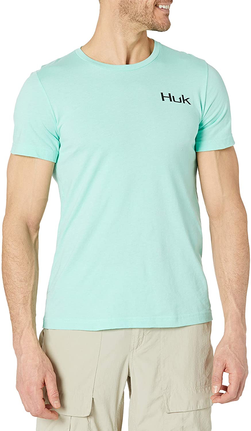 Huk Men's Beach Fishin' Short Sleeve Tee Quick-dry Performance Fishing Shirt  -  UK