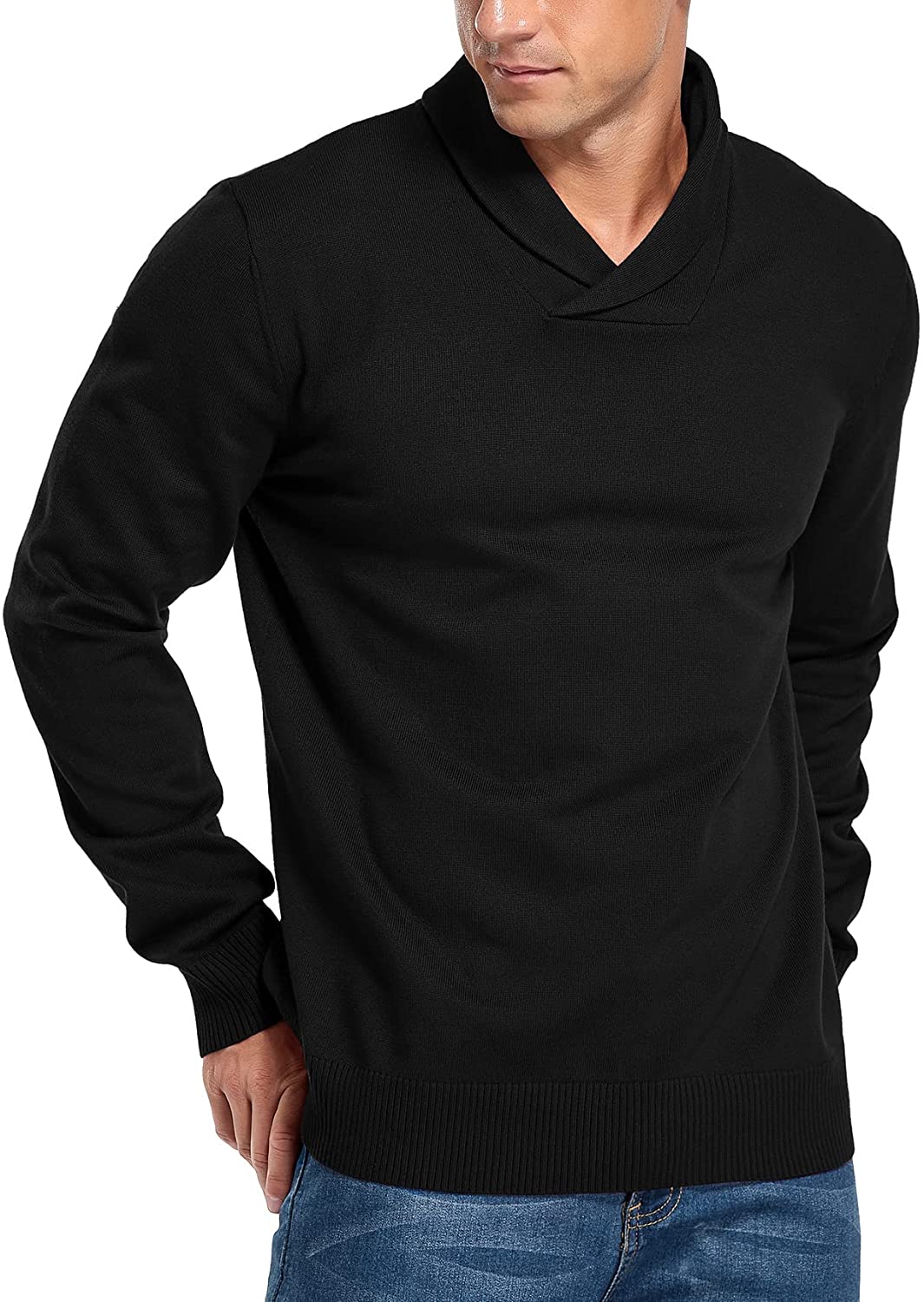 long sleeve shawl collar pullover