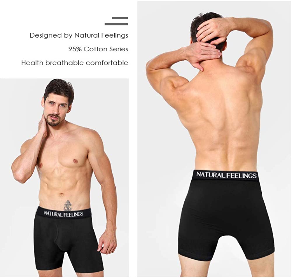 Natural Feelings Mens Underwear Boxer Briefs Men Pack of 5 Soft Cotton ...