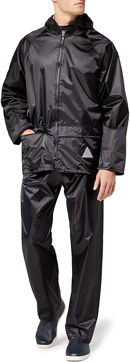 Result Mens Rain Suit Set Jacket and Trousers Windproof Waterproof PVC