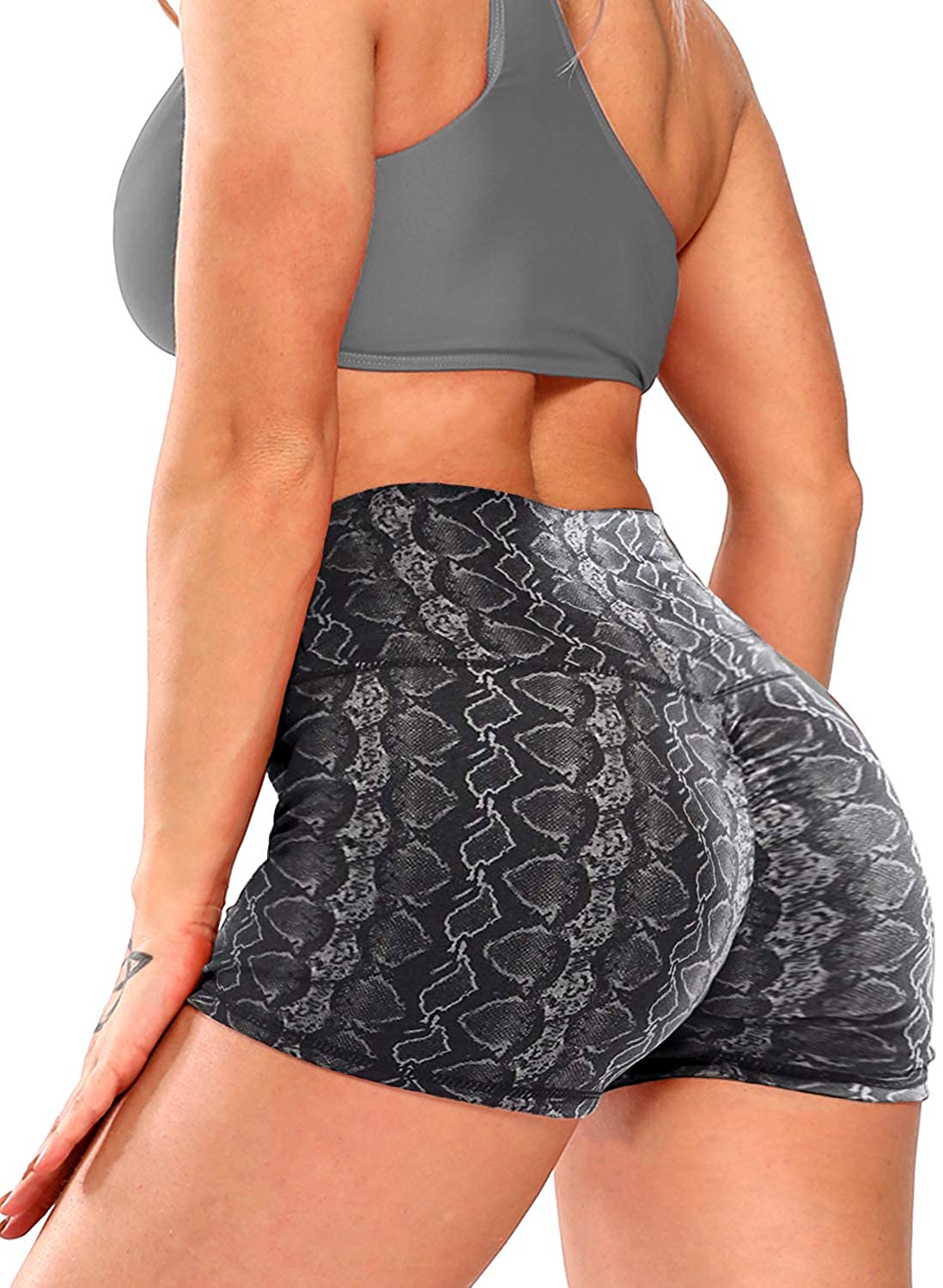 Yofit Womens High Waist Workout Gym Shorts Ruched Butt Lifting Shorts 