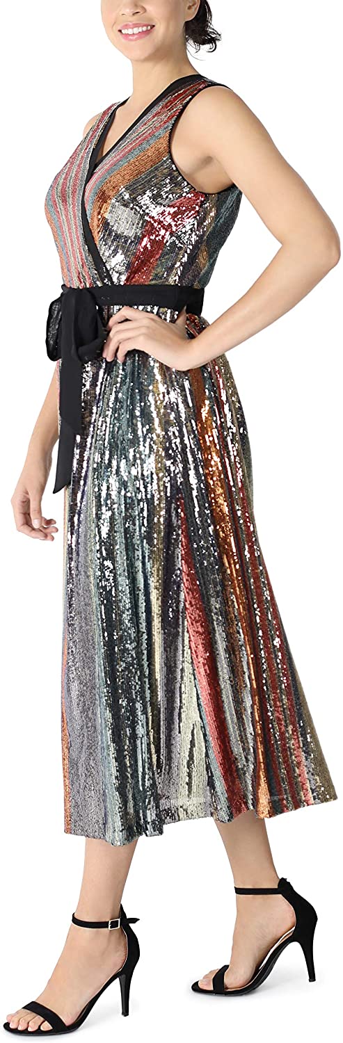 julia jordan multicolor sequin midi dress