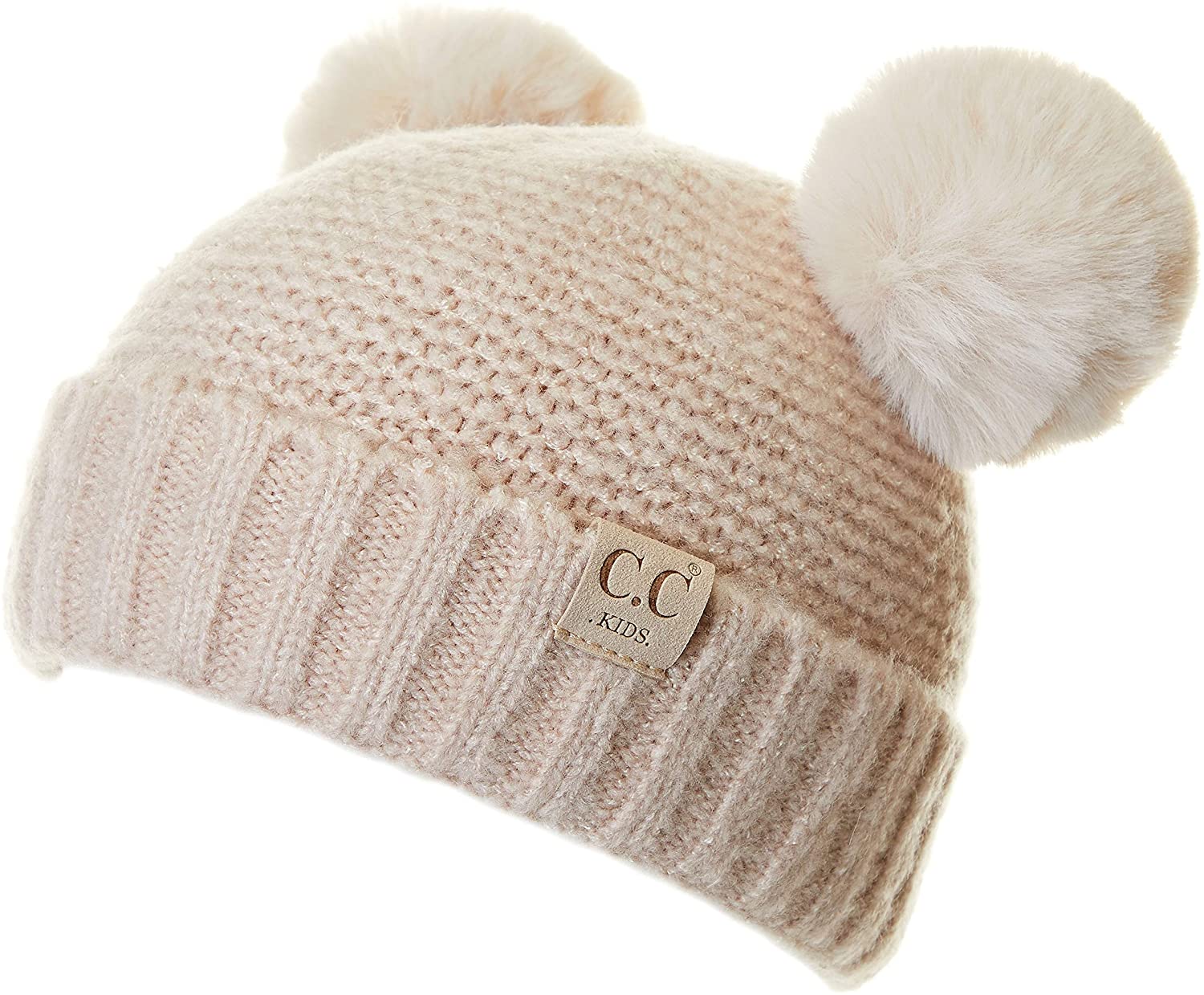 C.C Exclusives Children Kid Double Pompom Knitted Beanie for Kids Ages 2-5 KIDS-2055 KID-24 KID-23