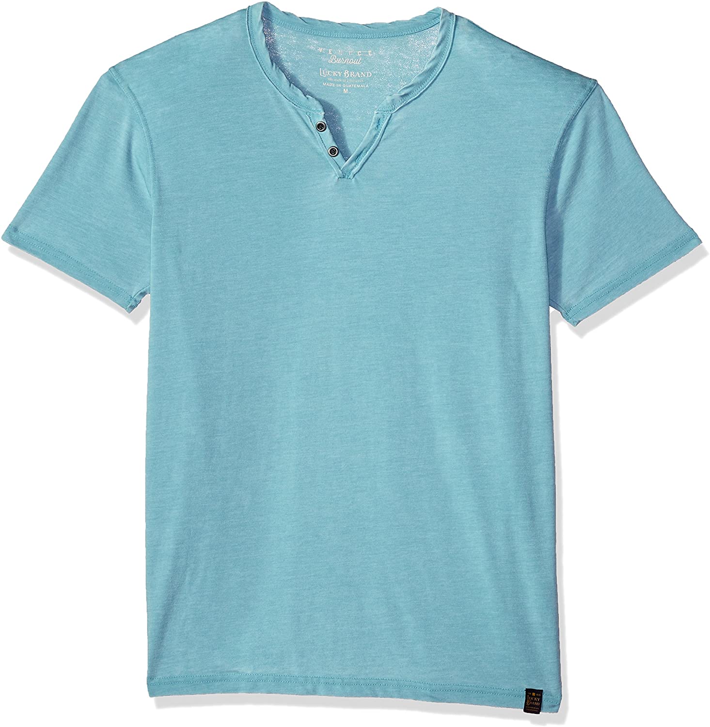 Men's Lucky Brand Venice Burnout Notch Neck Gray Blue T-shirt, Size Large