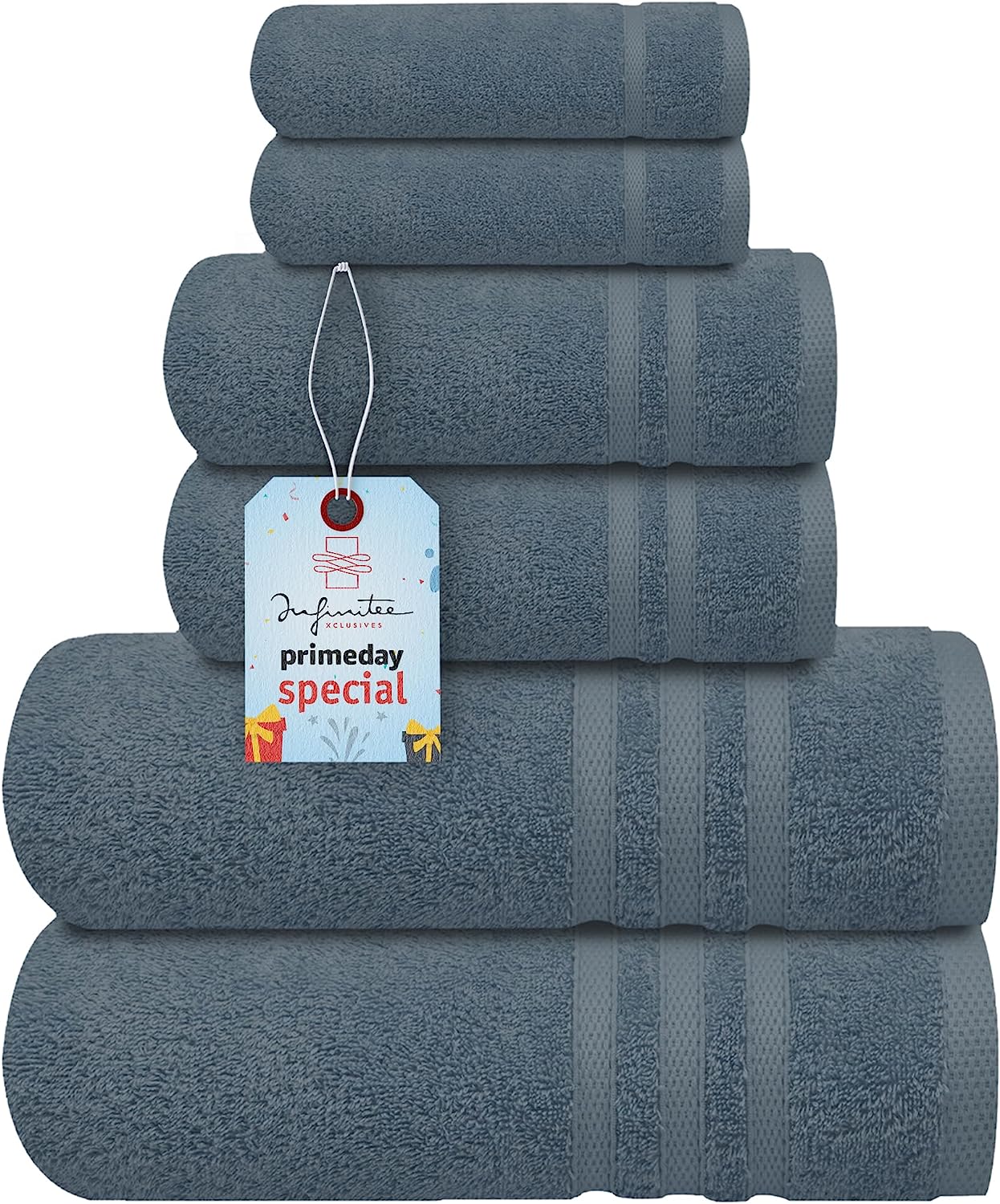 Infinitee Xclusvies Grey Bath Towels - 700 GSM 100% Cotton 27x54 Inche