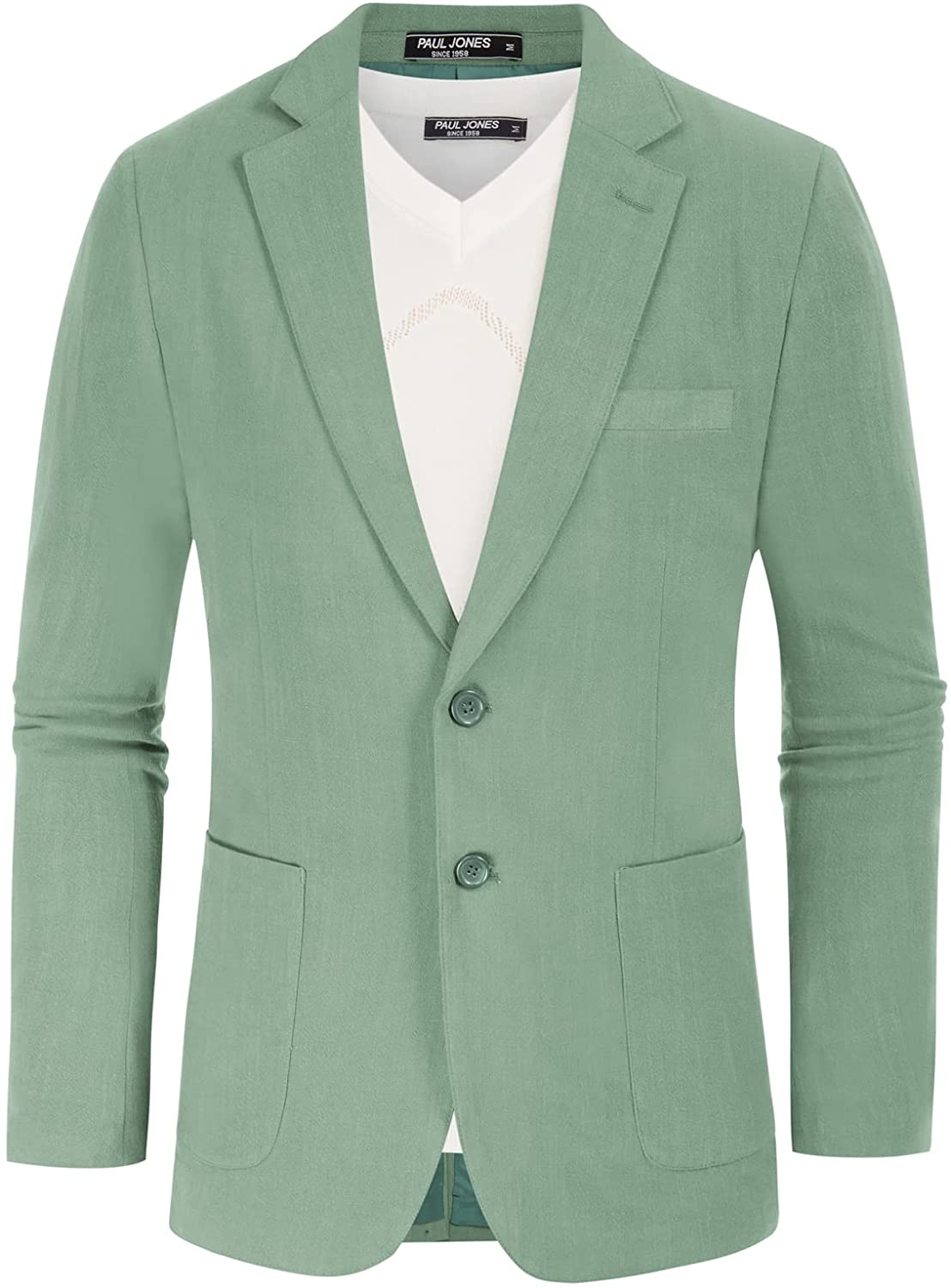 PJ Paul Jones Men's Slim Fit Lightweight Linen Jacket Tailored Blazer Sport  Coat