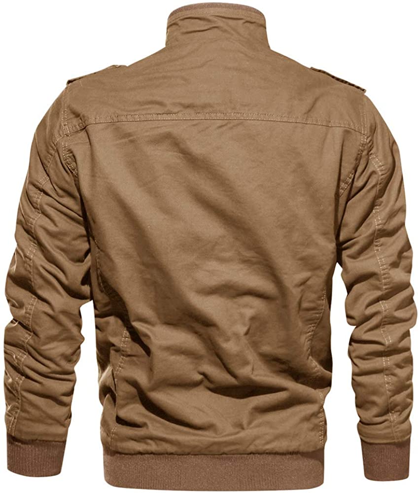 TACVASEN Men's Winter Jacket-Fleece Cotton Military Coat Thicken Casual Cargo Bomber Jacket 