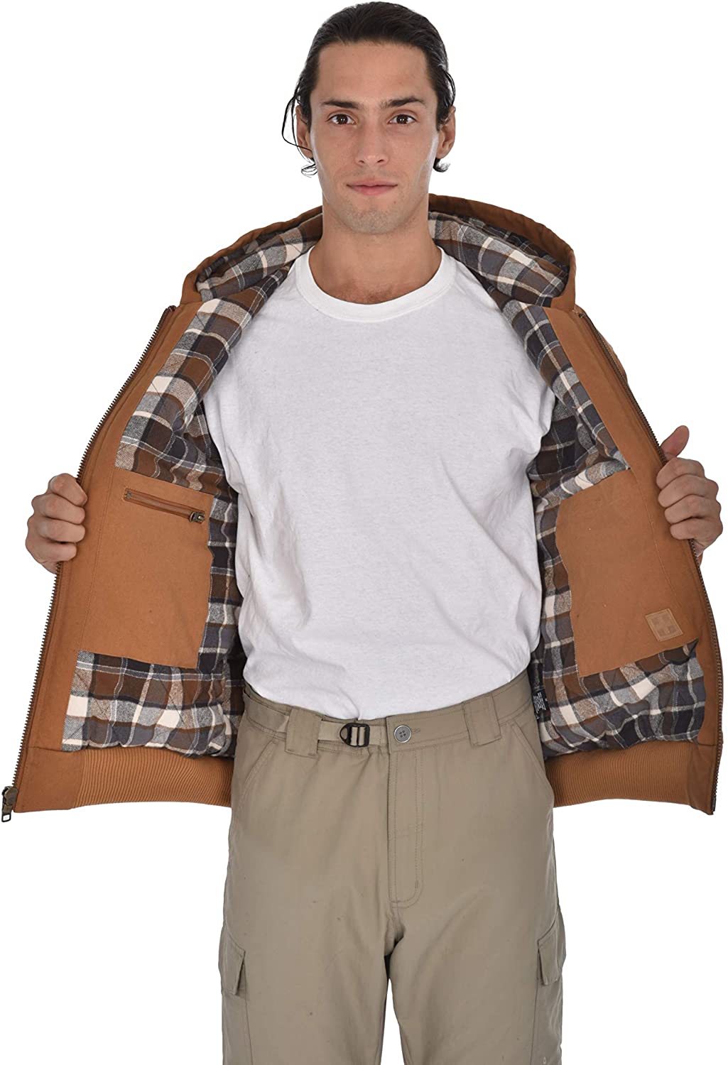 Swiss Alps Mens Quilted Flannel Lined Heavyweight Duck Canvas Work