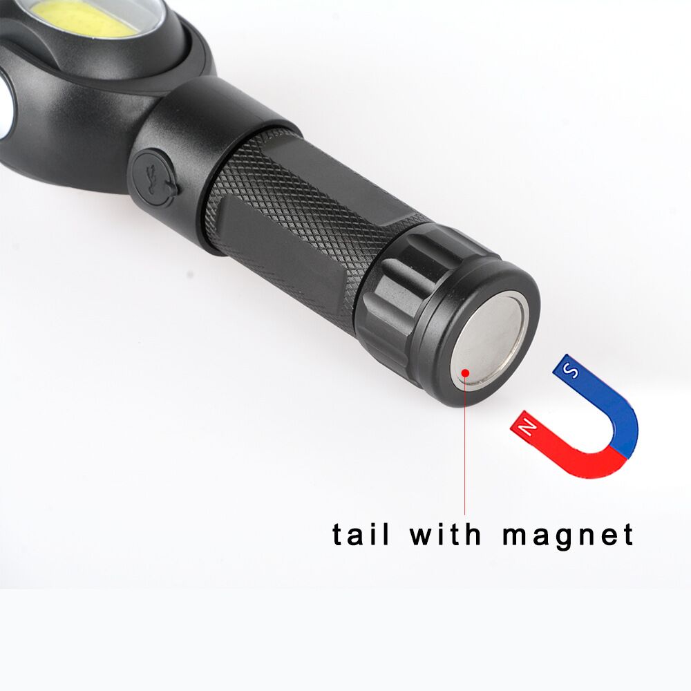 New Arrival 360°Rotating COB Work Light Mufti-functional Magnetic Tail COB Flashlight-5