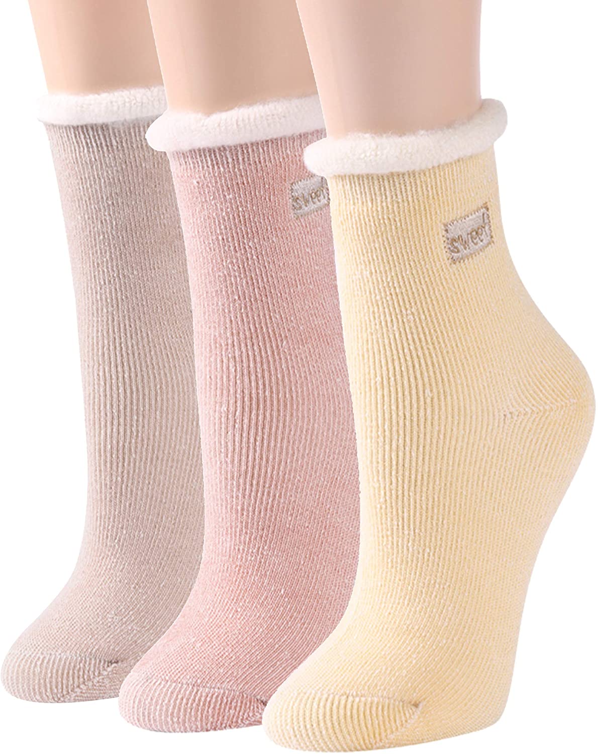 Womens Thermal Socks Hissox Soft Warm Winter Crew Socks Lined Insulated Thick Heat Socks For Cold Weather