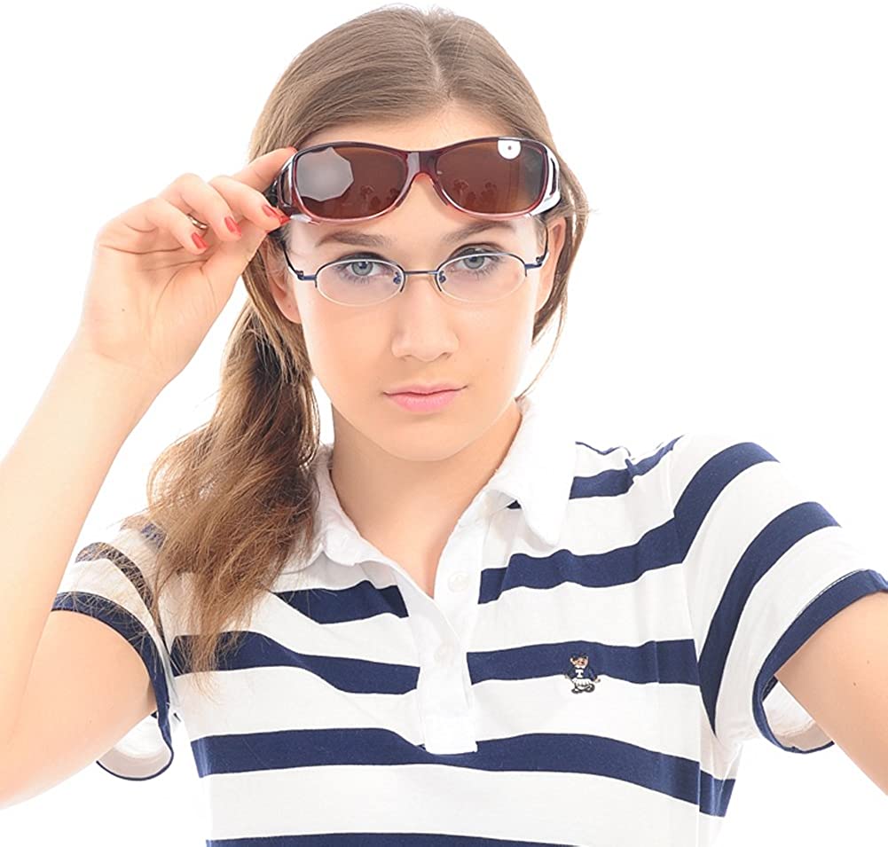 DUCO Men's and Women's Polarised Wrap Around Fit-Over Sunglasses over Prescription Glasses 8953 