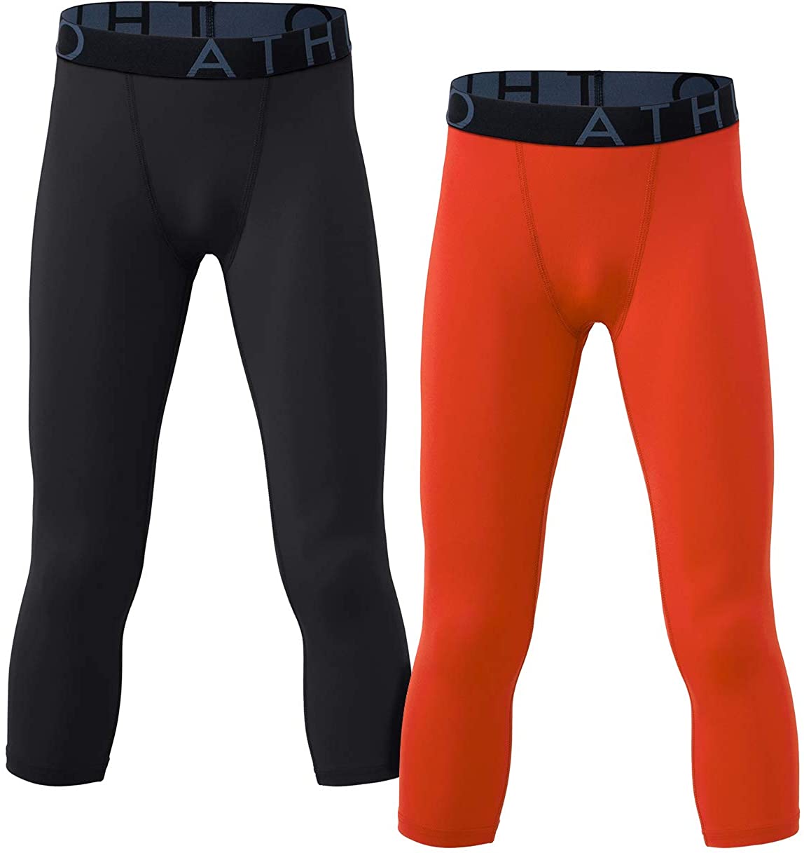 Pack of 1 or 2 ATHLIO Boys Cool Dry Compression Pants Active Sports Baselayer