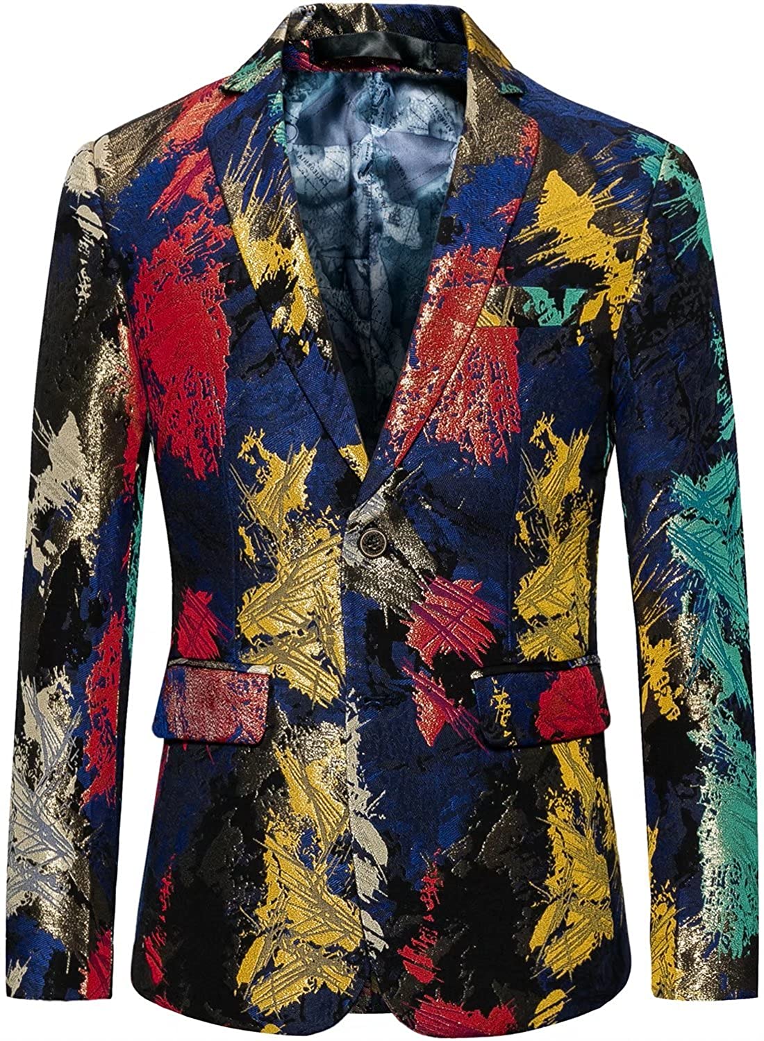 HENGAO Men's Casual Glitter Suit Stylish Slim Fit Blazer Jacket | eBay