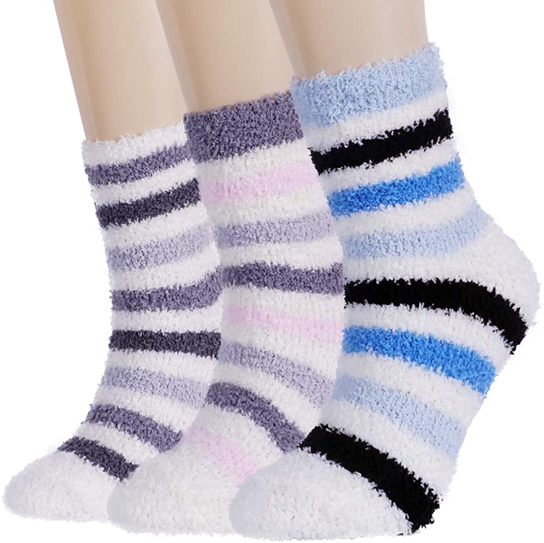 Retro Unisex Slipper Sock Available in 8 Colours! 5 Crew Christmas Slipper Socks Wool Fleece Slipper Socks Purple and White Gift Highest Quality Warm Winter 2 Layer Socks