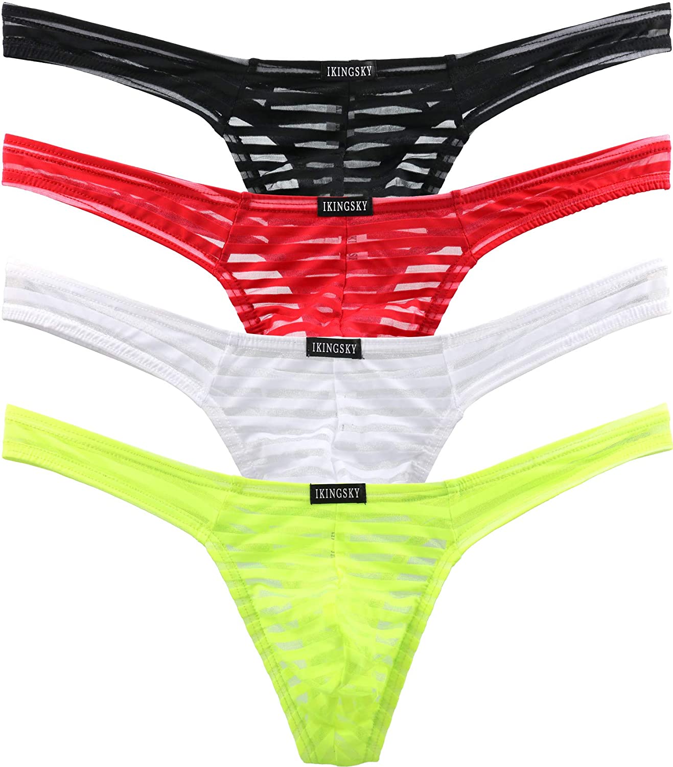 iKingsky Men's Sexy Transprant Thong Underwear Low Rise See Through ...