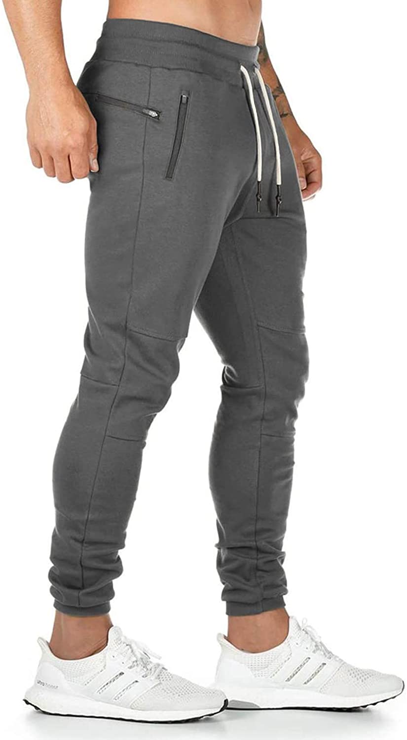 Gaocai Mens Joggers Lightweight Sweatpants Activewear Pants with Zipper  Pockets