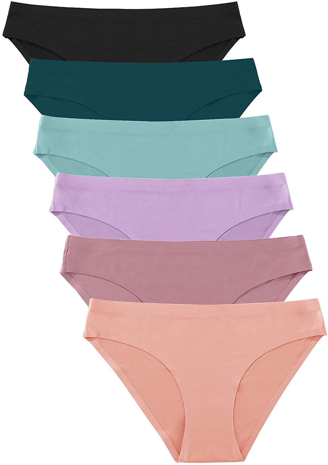 Womens Seamless Hipster Underwear 6 Pack No Show Panties