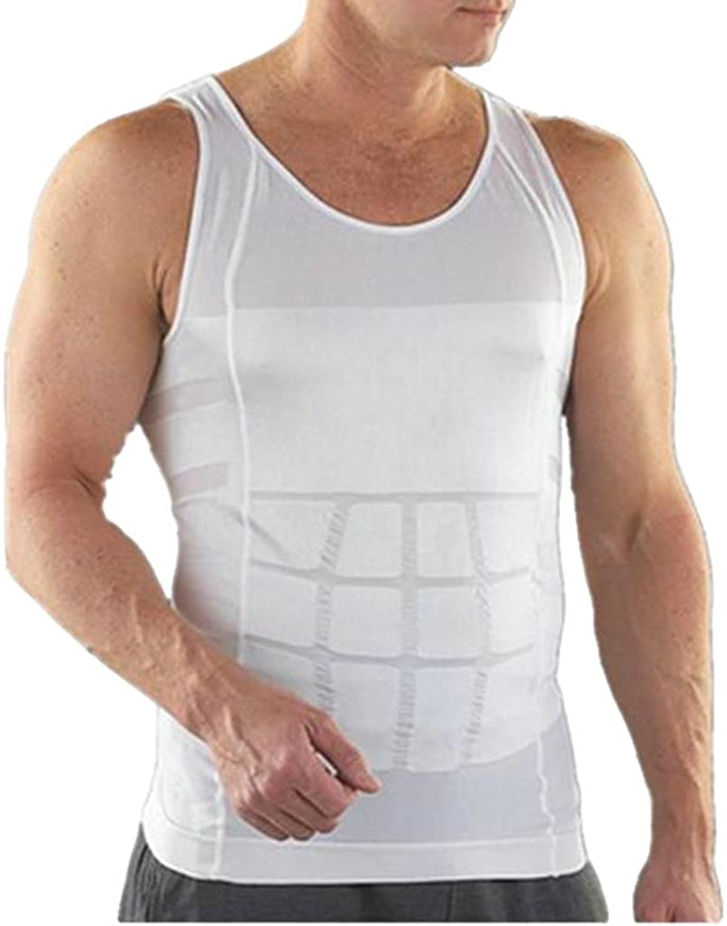 JIAO MIAO Mens Waist Body Shaper Vest T-Shirt Tank Tops 