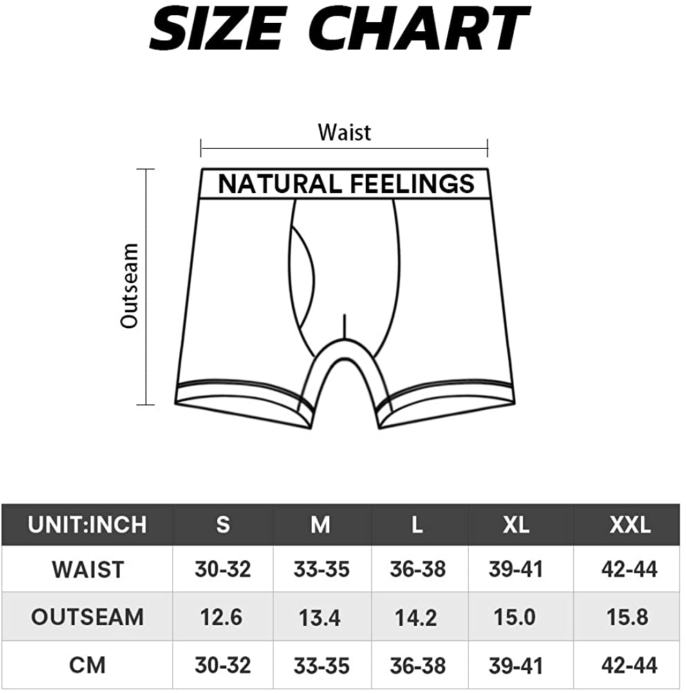 Natural Feelings Boxer Briefs Mens Underwear Men Pack of 5-6 Soft Cotton  Open Fly Underwear, A3: 6 Pack Featuring Logo Black Boxer, Small :  : Clothing, Shoes & Accessories