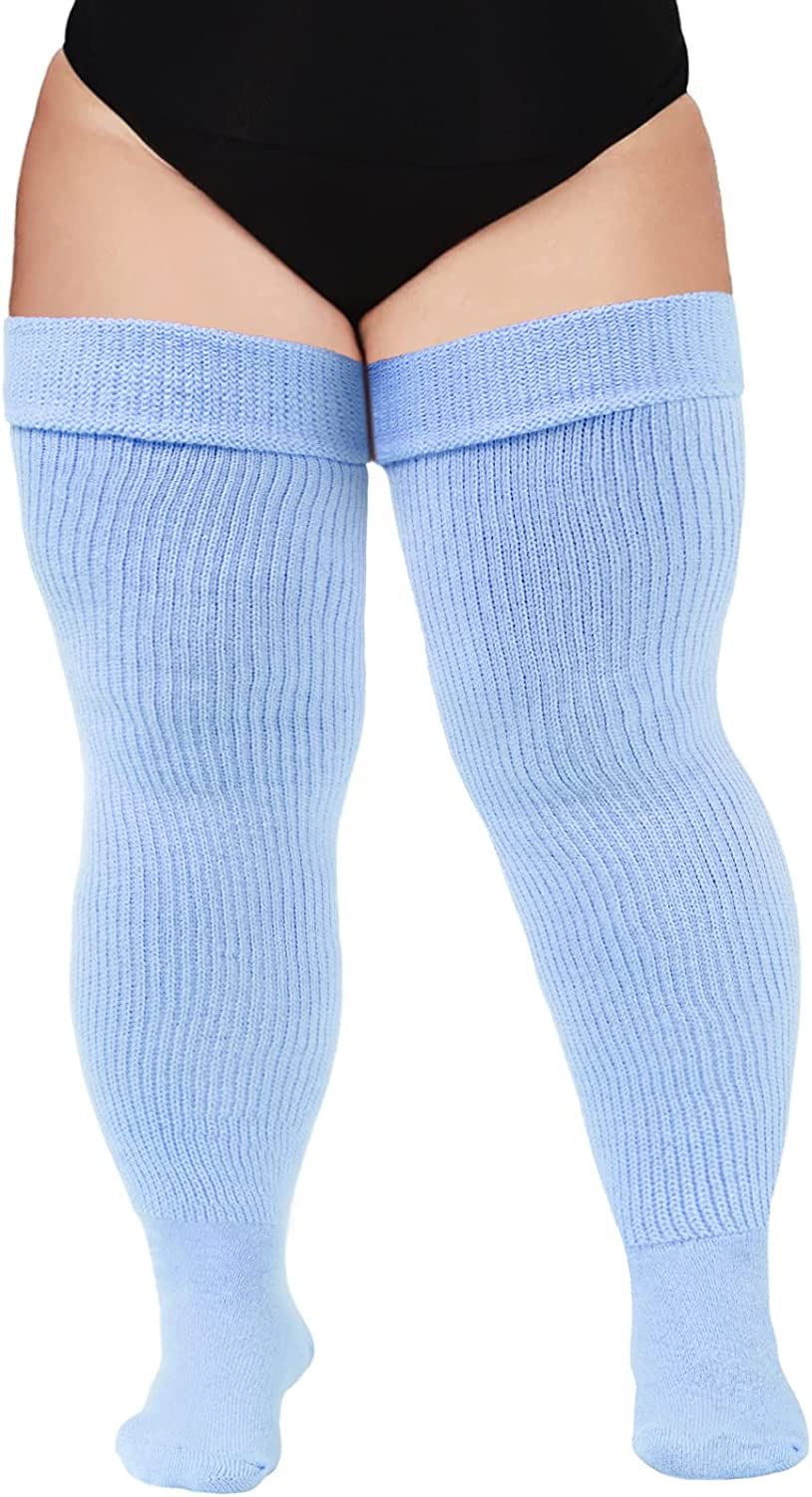 LOUSGUTA Plus Size Thigh High Socks for Thick Thighs- Extra Long