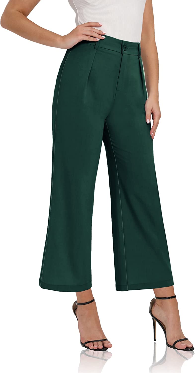 siliteelon Women High Waist Casual Wide Leg Long Palazzo Pants Trousers  Comfy Wo | eBay