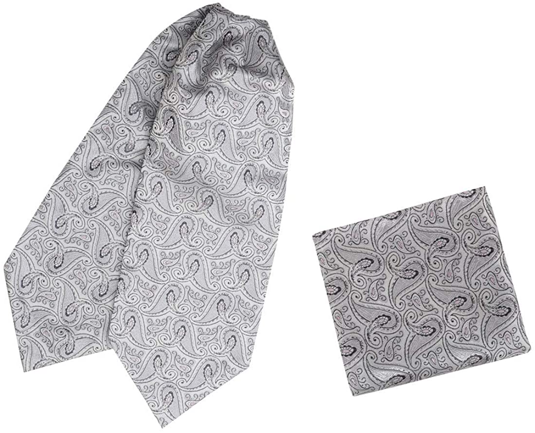 Epoint Mens Fashion Self-tied Ascot Tie Evening Paisley Cravats Hanky Set with Box 