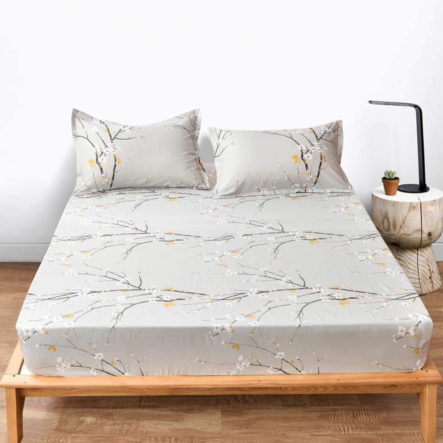 NANKO Queen Fitted Sheet 80x60 Deep Pocket Mattress Only Marble Printed  Best Lux