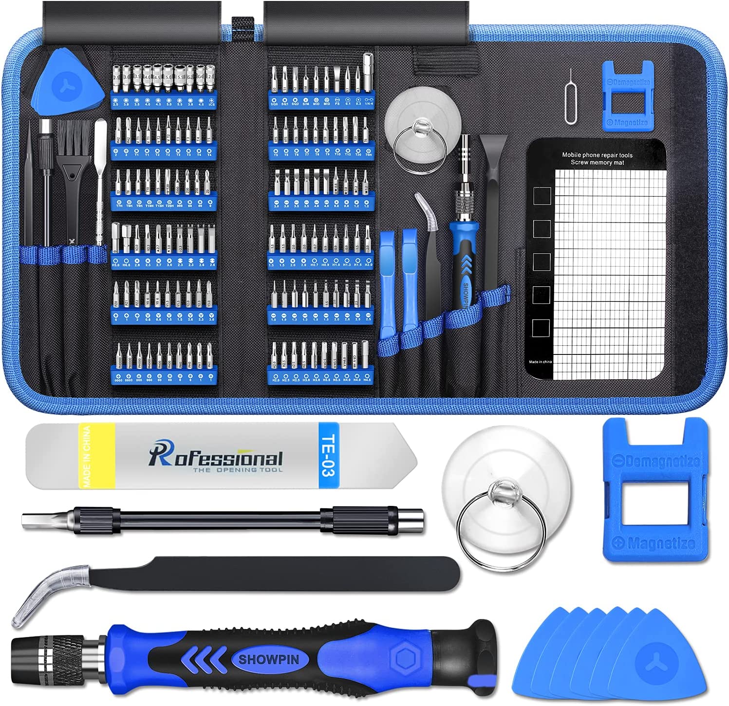 SHOWPIN 122 in 1 Precision Computer Screwdriver Kit, Laptop Screwdriver  Sets with 101 Magnetic Drill Bits, Electronics Tool Kit Compatible for  Tablet