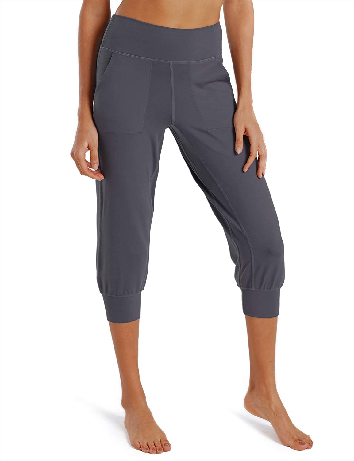 FIRST WAY Women's Buttery Soft Yoga Jogger Pants Capris High Waist with Pockets Lightweight Running Sweatpants Lounge 