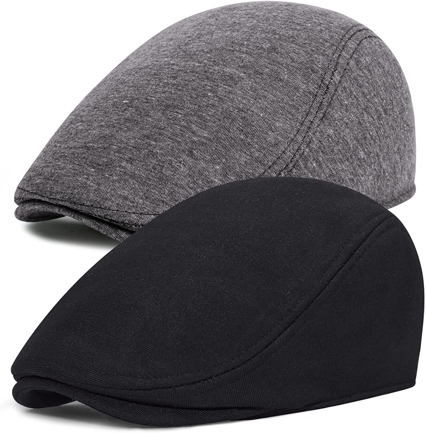 2 Pack Newsboy Hats for Men Classic Herringbone Tweed Wool Blend Flat Cap  Ivy Ga